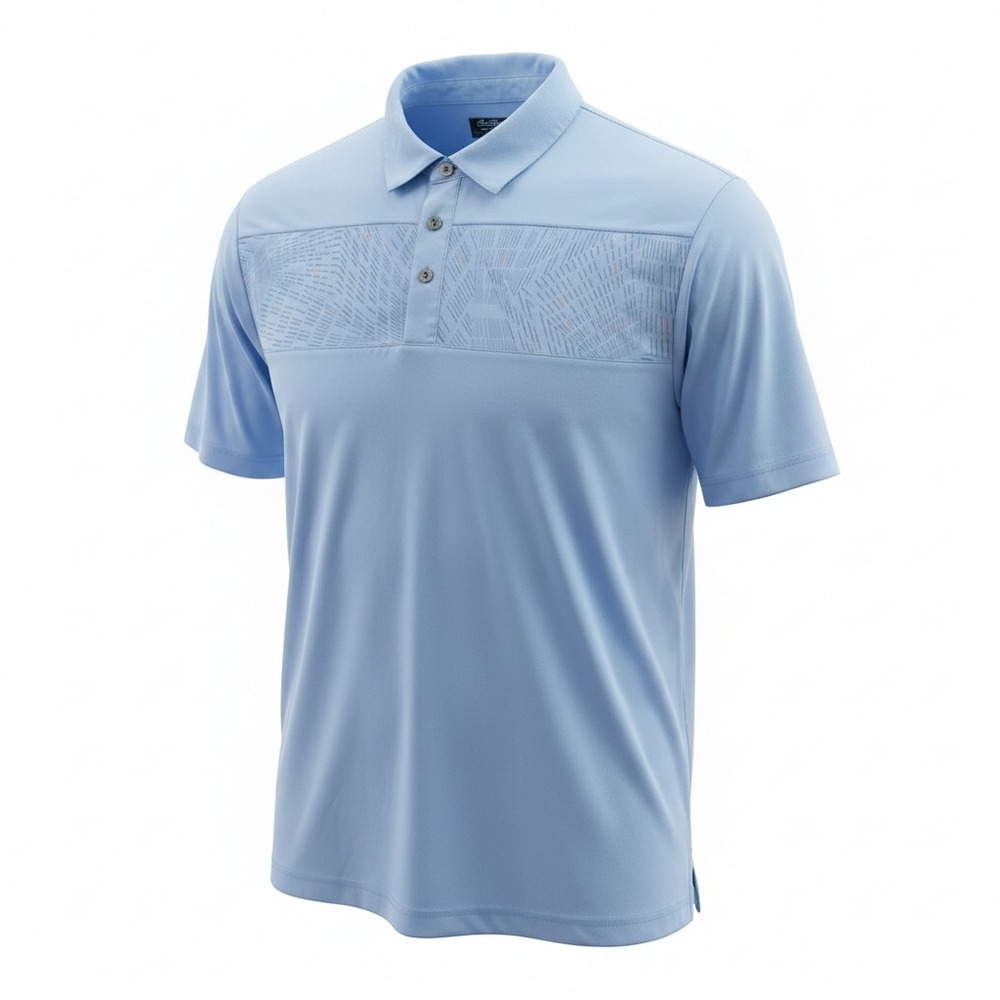 Ben Hogan Performance Mens 2XL Blue Geometric Print Short Sleeve Golf Polo Shirt